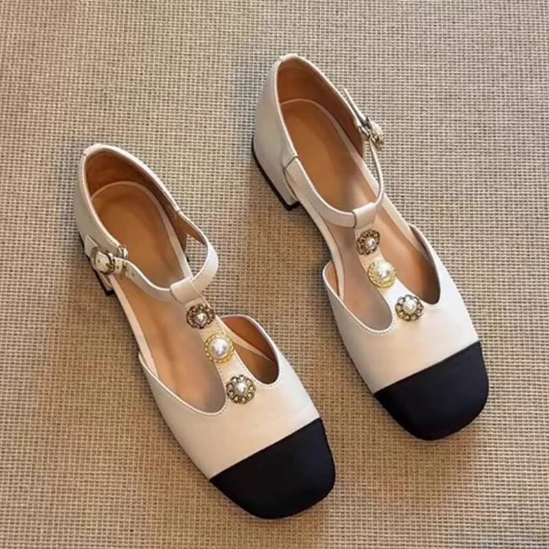 Casual Sandal Leather - Sandalias De tacón con punta cuadrada