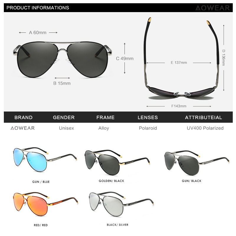 AOWEAR, gafas de sol de aviaci - Sunglasses Aviator Polarized reseña y precio
