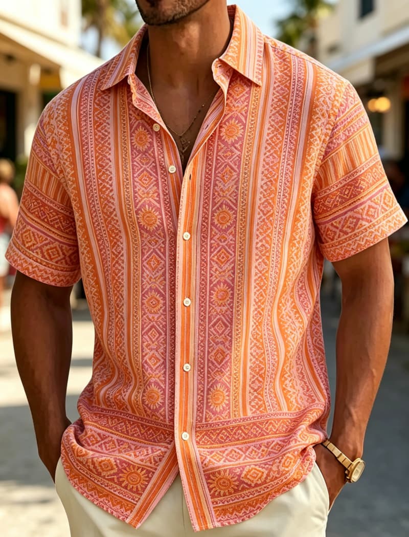Camisa de manga corta para hom - Resort Shirt Floral reseña y precio